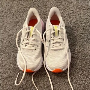 Nike White and Orange Women's Sneakers
